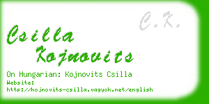 csilla kojnovits business card